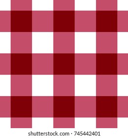 Maroon and White Gingham Tablecloth Seamless Pattern 