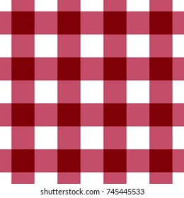 Maroon and White Gingham Tablecloth Seamless Pattern 
