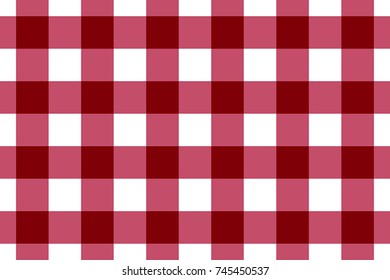 Maroon and White Gingham Tablecloth Seamless Pattern 