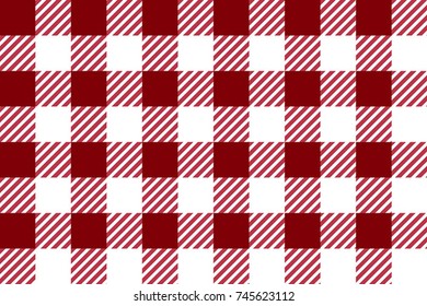 Maroon and White Gingham Tablecloth Seamless Pattern 