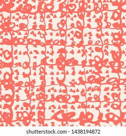Maroon and White tie dye seamless pattern.  Shibori seamless print. Watercolor hand drawn batik.  Handmade watercolour shirt tie dye pattern. Japan traditional tile. Salmon and White shibori.