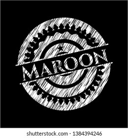 Maroon written on a chalkboard. Vector Illustration. Detailed.