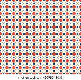 Maroon Yellow Geometric Square Pattern

