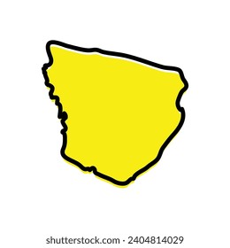 Marowijne district of Suriname vector map illustration.