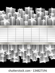 Marquee banner with stars, and realistic metal texture, EPS 10, contains transparency
