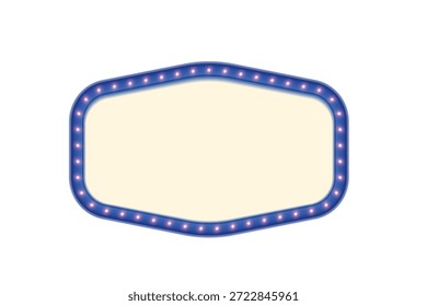Leuchtkasten für ethnische Formen. Blaue Farbe Retro Frame Design Vektorgrafik.