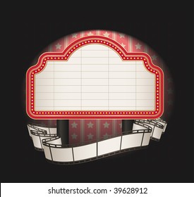 marquee with film strip banner- vector