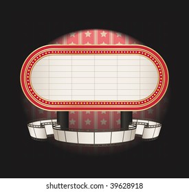marquee with film strip banner- vector