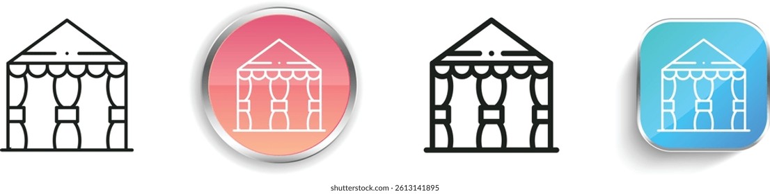 marquee icon. Thin Linear, Regular and Button Style Design Isolated On White Background