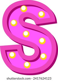 Marquee Lamp Letter Alphabet Vector Element