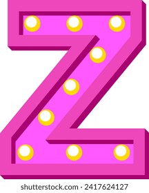 Marquee Lamp Letter Alphabet Vector Element