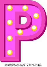 Marquee Lamp Letter Alphabet Vector Element