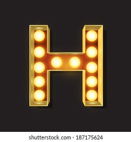 Marquee Light Letter - Vector - H