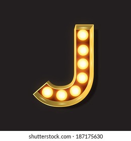 Marquee Light Letter - Vector - J