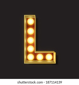 Marquee Light Letter - Vector - L