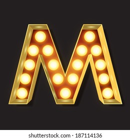 Marquee Light Letter - Vector - M