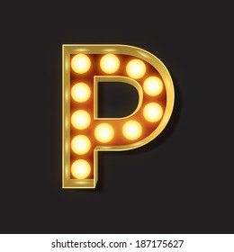 Marquee Light Letter - Vector - P