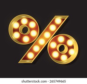 Marquee Light Letter - Vector - % percent symbol