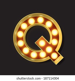 Marquee Light Letter - Vector - Q