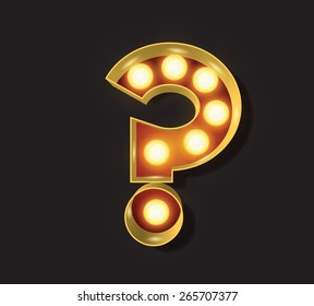 Marquee Light Letter - Vector - ? Question Mark