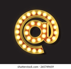 Marquee Light Letter - Vector - At Symbol for email (A)