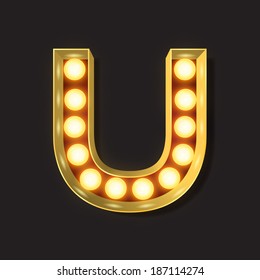 Marquee Light Letter - Vector - U