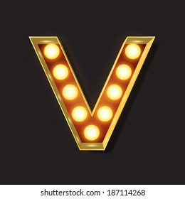 Marquee Light Letter - Vector - V