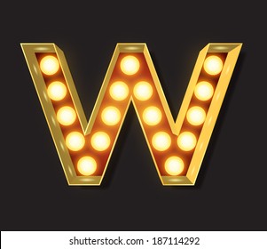 Marquee Light Letter - Vector - W