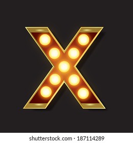 Marquee Light Letter - Vector - X