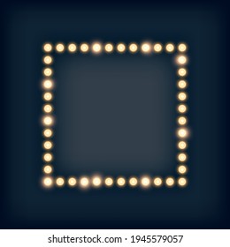 Marquee lights in square frame illustration