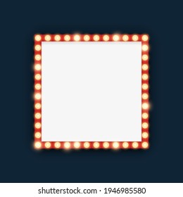 Marquee lights in square frame illustration