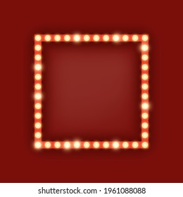Marquee lights in square frame illustration