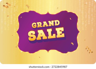 Marquee Form Light Box mit Großverkauf auf gelbem Hintergrund. Verkauf Banner Vektorgrafik.