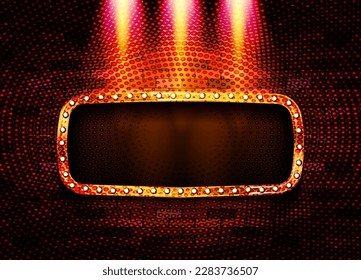 Marquee sign board for announcements. Banner for theater or cinema ads. Marquee sign in vintage style. Neutral background. - Shutterstock ID 2283736507