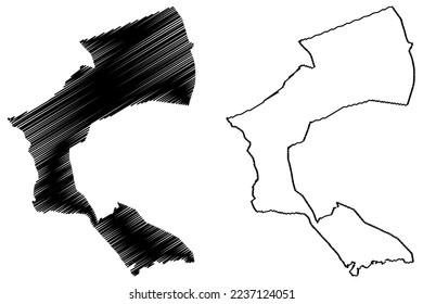 Marquelia municipality (Free and Sovereign State of Guerrero, Mexico, United Mexican States) map vector illustration, scribble sketch Marquelia map