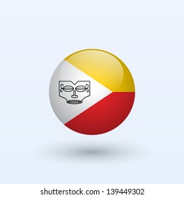 Marquesas Islands round flag. Vector illustration.