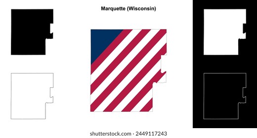 Marquette County (Wisconsin) outline map set