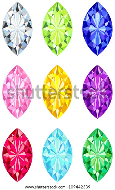 Marquis Cut Diamonds Stock Vector (Royalty Free) 109442339