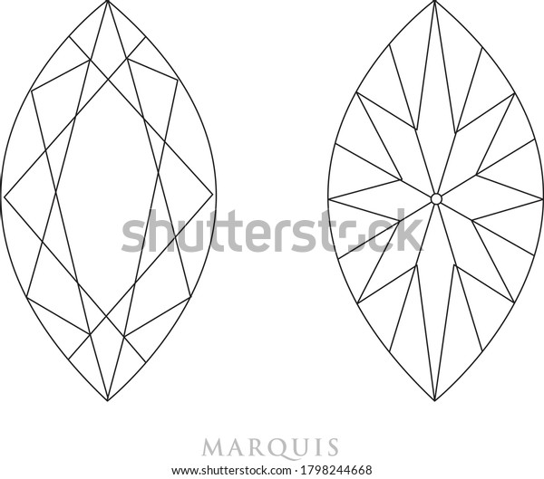 Marquis\
diamond cut shape and design diagrams with the name vector\
illustration,  isolated on white background.\
