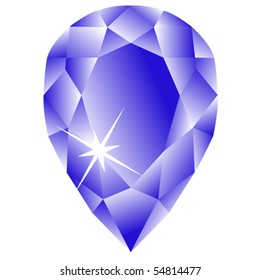 marquise stone against white background, abstract vector art illustration