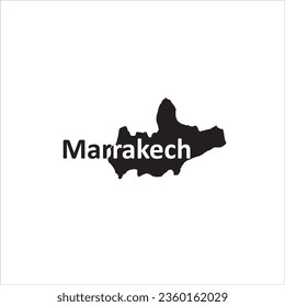 Marrakech Morocco map and black letter design on white background