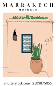 Marrakech print, Morocco Wall Art, Morocco Art Print, Morocco Decor. Vector illustration
