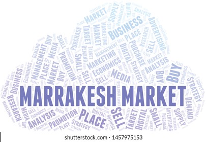 Marrakesh Market word cloud. Vector made with text only