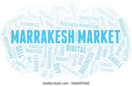 Marrakesh Market word cloud. Vector made with text only