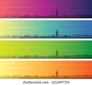 Marrakesh Multiple Color Gradient Skyline Banner