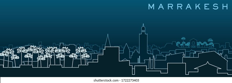 Marrakesh Multiple Lines Skyline and Landmarks