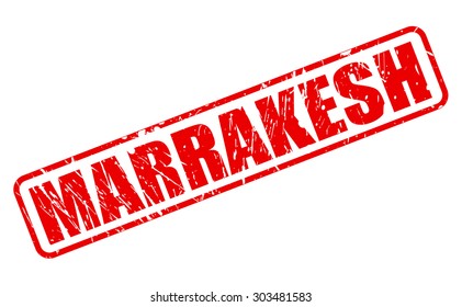 MARRAKESH red stamp text on white
