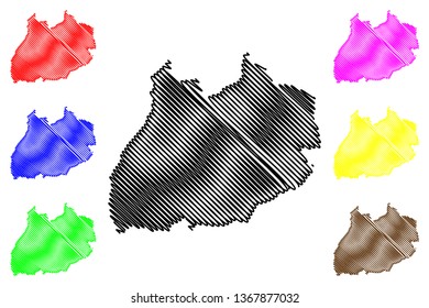 Marrakesh-Safi Region (Administrative divisions of Morocco, Kingdom of Morocco, Regions of Morocco) map vector illustration, scribble sketch Marrakesh-Safi map