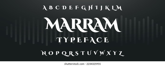 MARRAM Sports minimal tech font letter set.Minimal urban font. Typography with dot regular and number. minimalist style fonts set. vector illustration