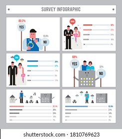 Marriage about survey
illustration concept with characters.Template, banner, infographics.